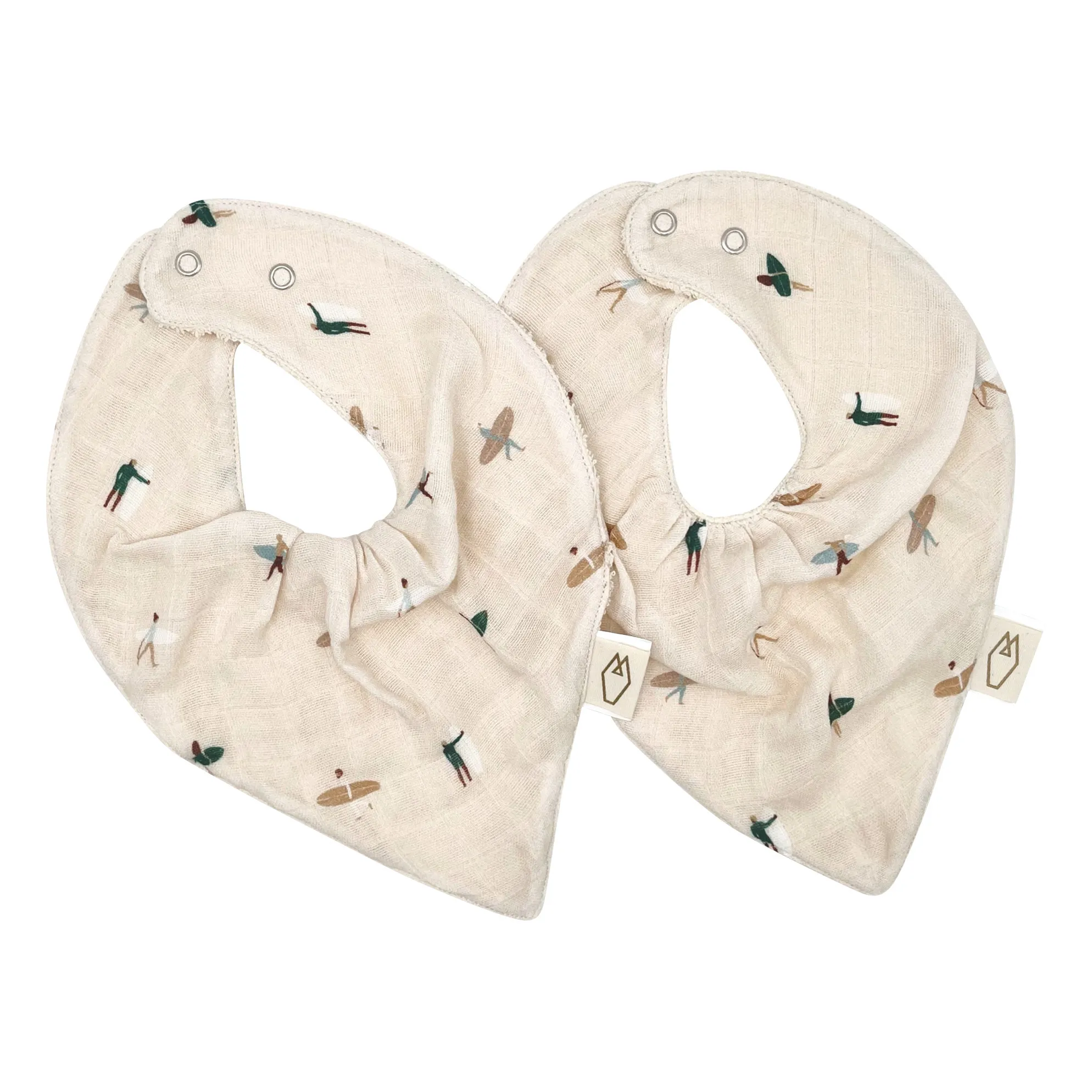 Milinane White Bandana Bibs - Set Of 2