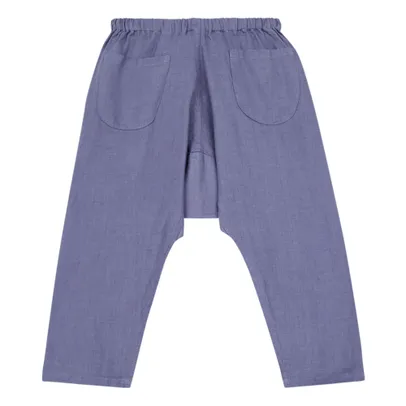 ボトムス Soor Ploom Otto Trousers, Chambray 1y Soor Ploom - Otto Linen Harem Pants - Blue | Smallable