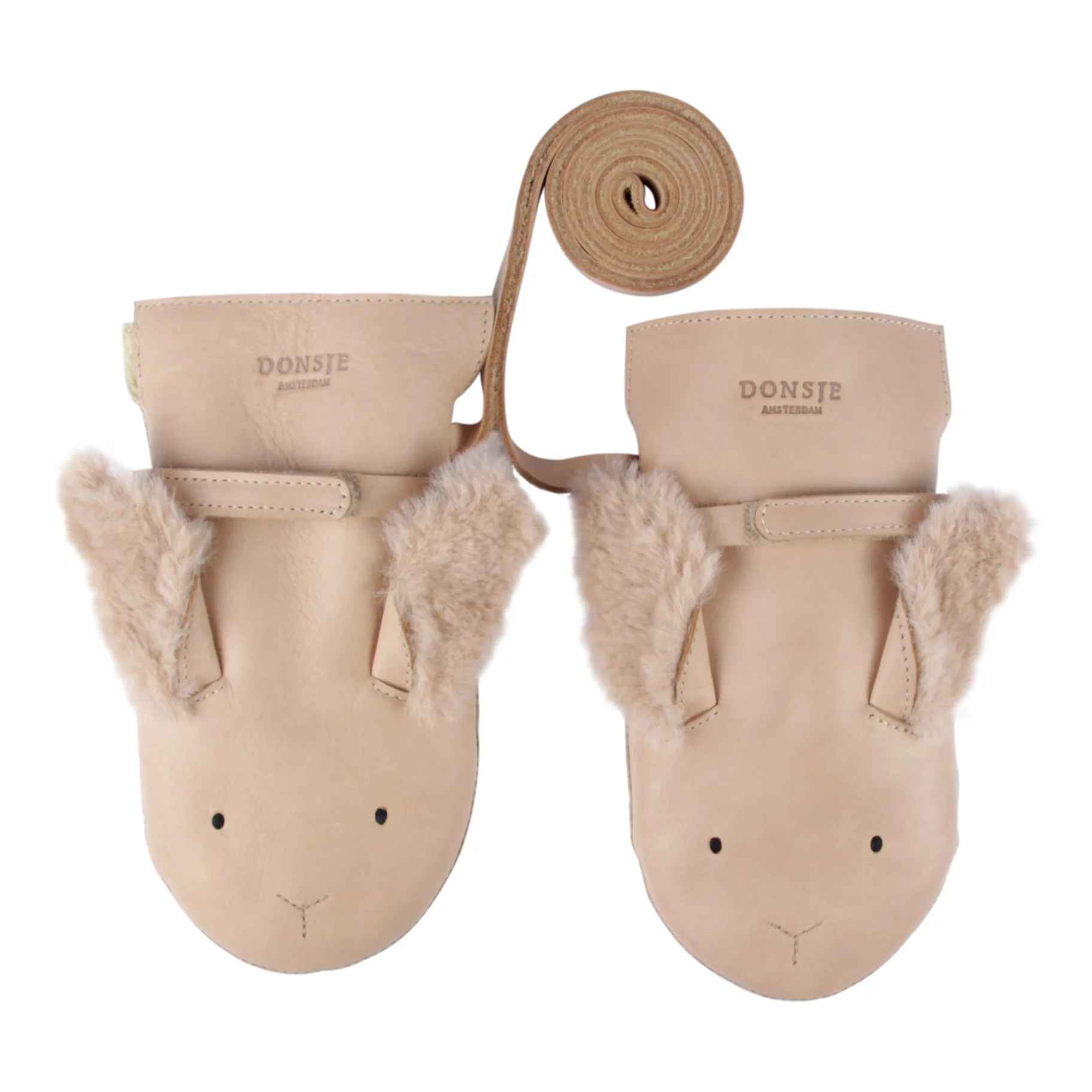 Donsje Pink Kapi Snow Rabbit Mittens