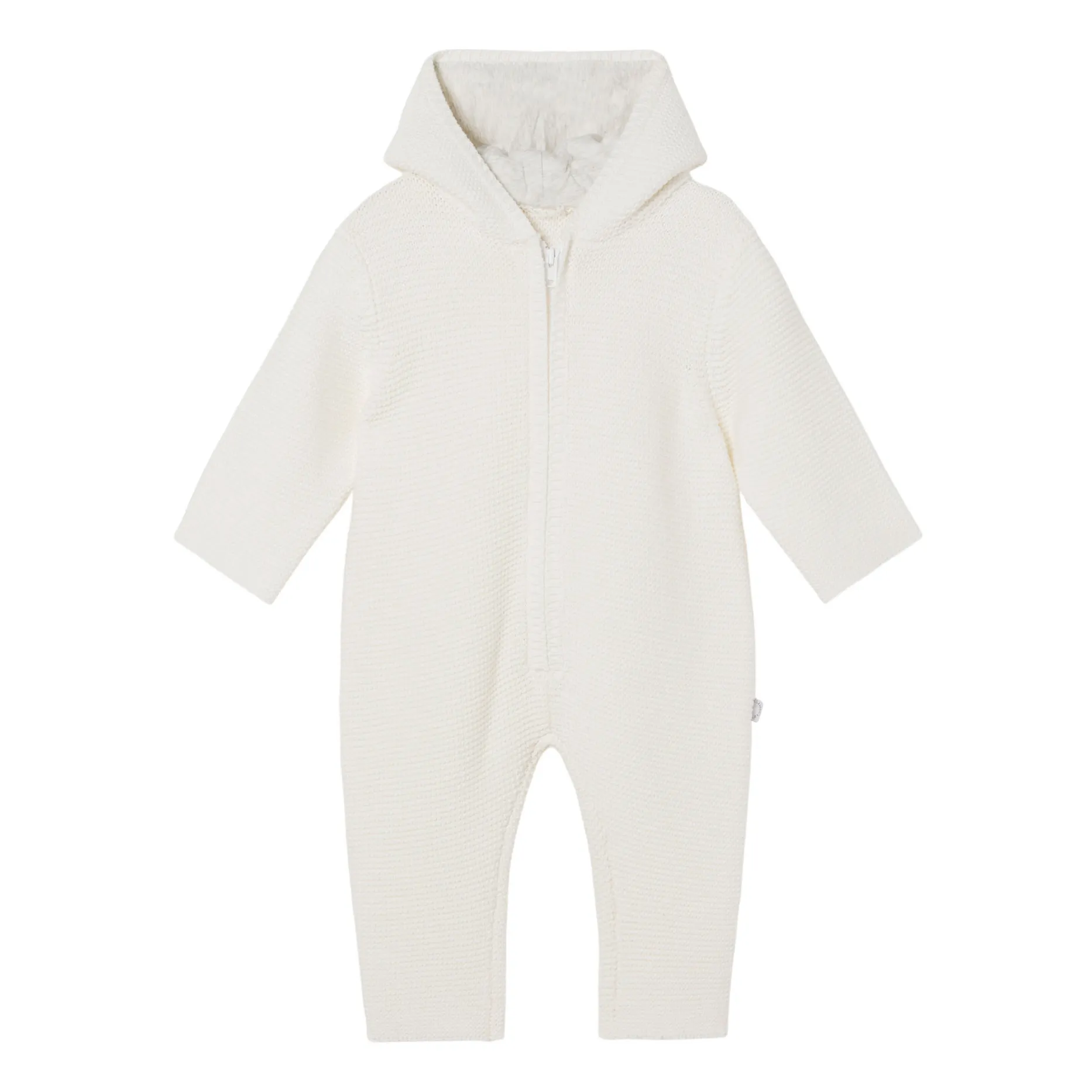 Stella Mccartney Kids White Knitted Baby Snowsuit