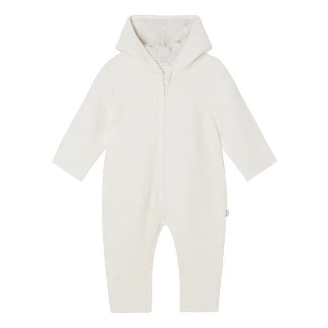 Knitted Baby Snowsuit | White
