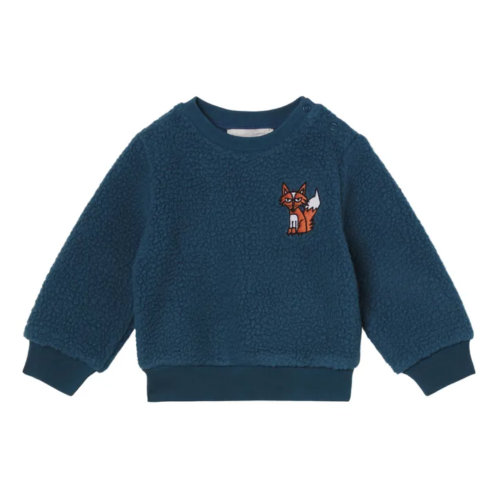 Recycled Polyester Fox Polar Fleece Sweatshirt | Navy blue- Product image n°0