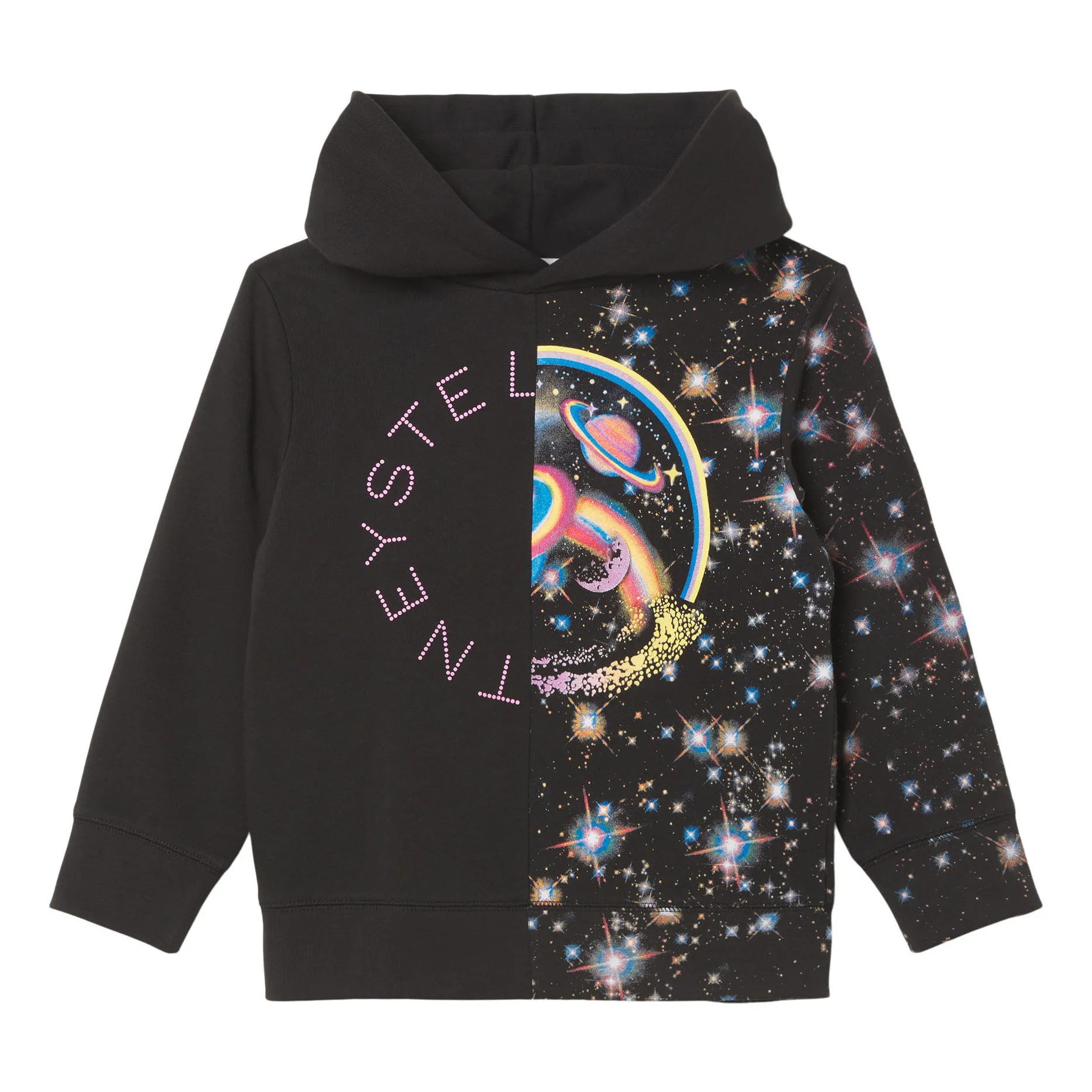 Stella Mccartney Kids Black Cosmic Oversize Organic Cotton Hoodie