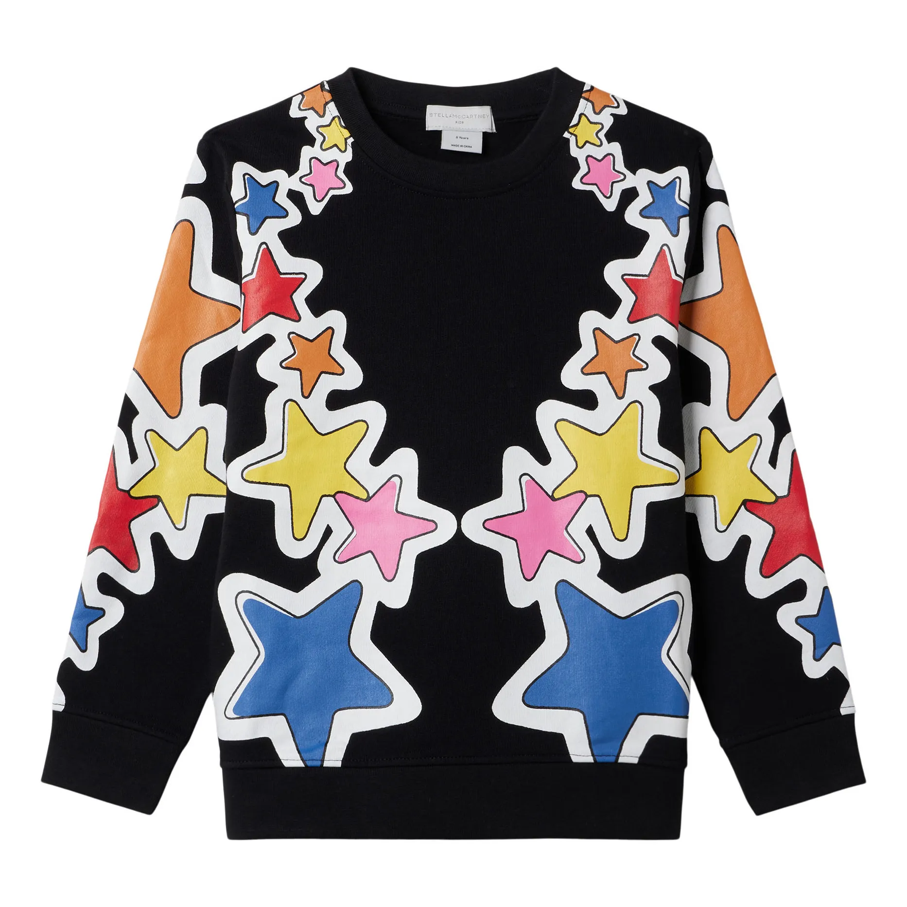 Stella Mccartney Kids Black Organic Cotton Star Sweatshirt