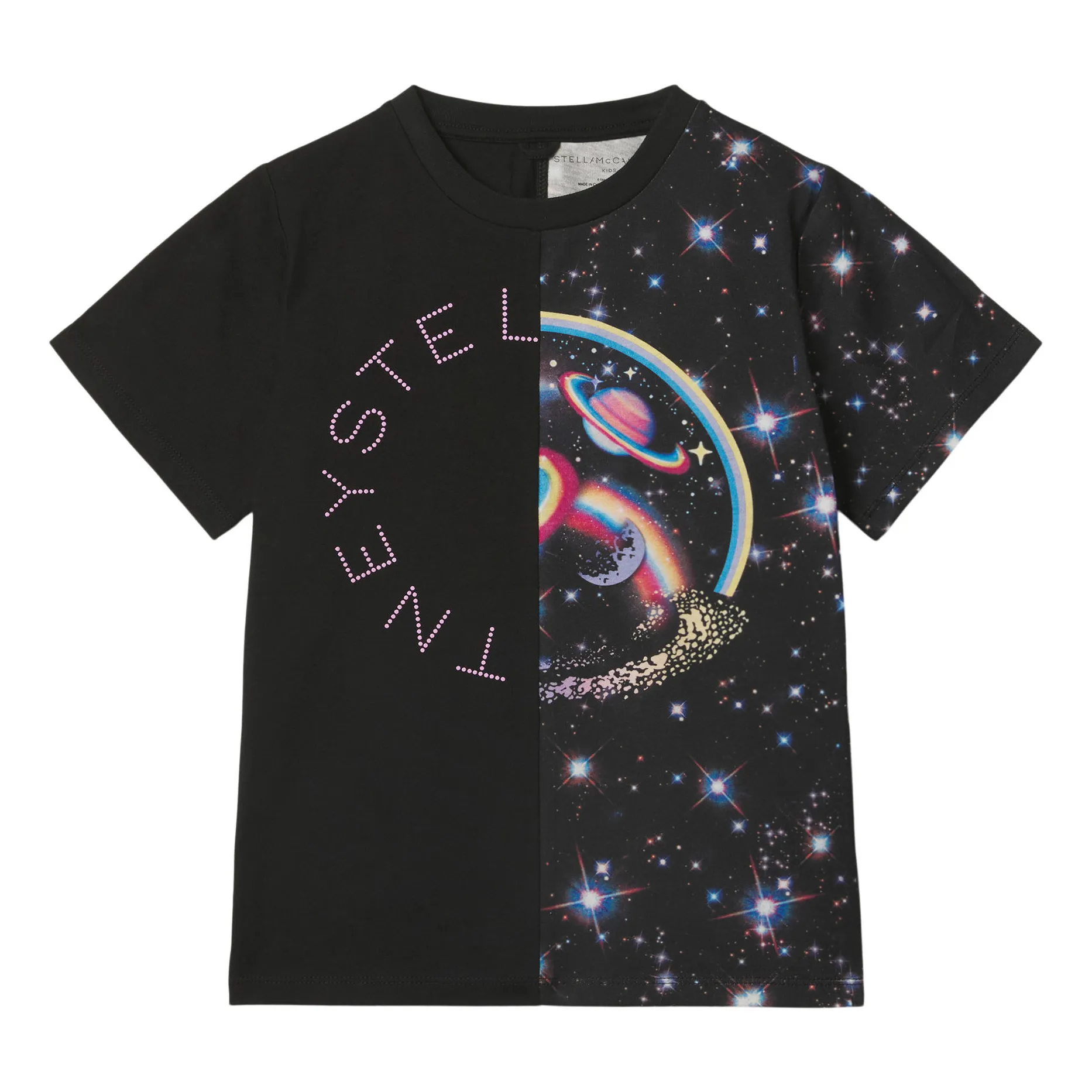 Stella Mccartney Kids Black Organic Cotton Cosmic T-Shirt