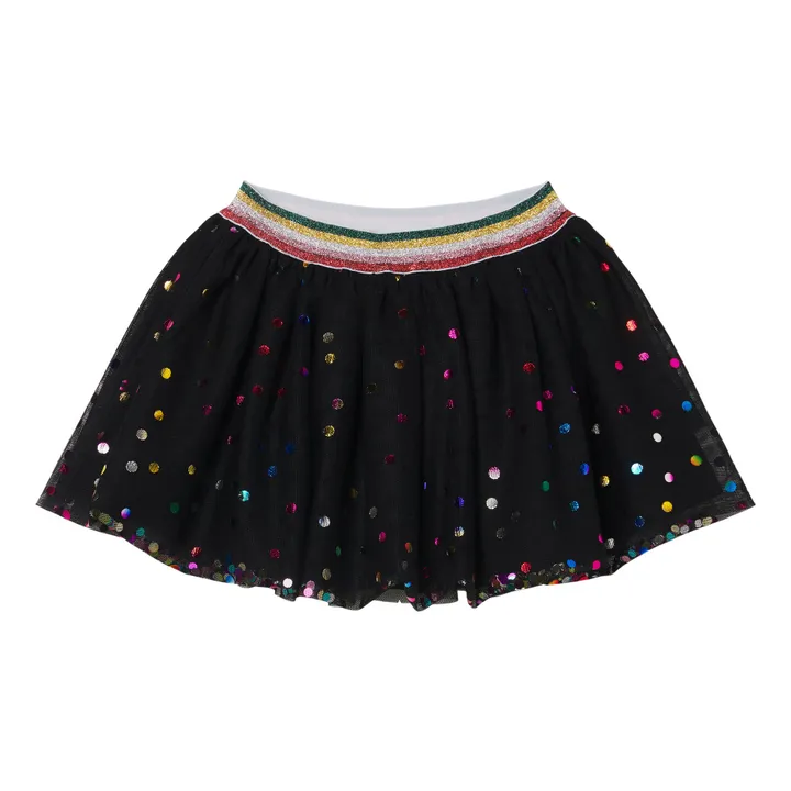 Glitter Recycled Polyester Tulle Skirt | Black- Product image n°0