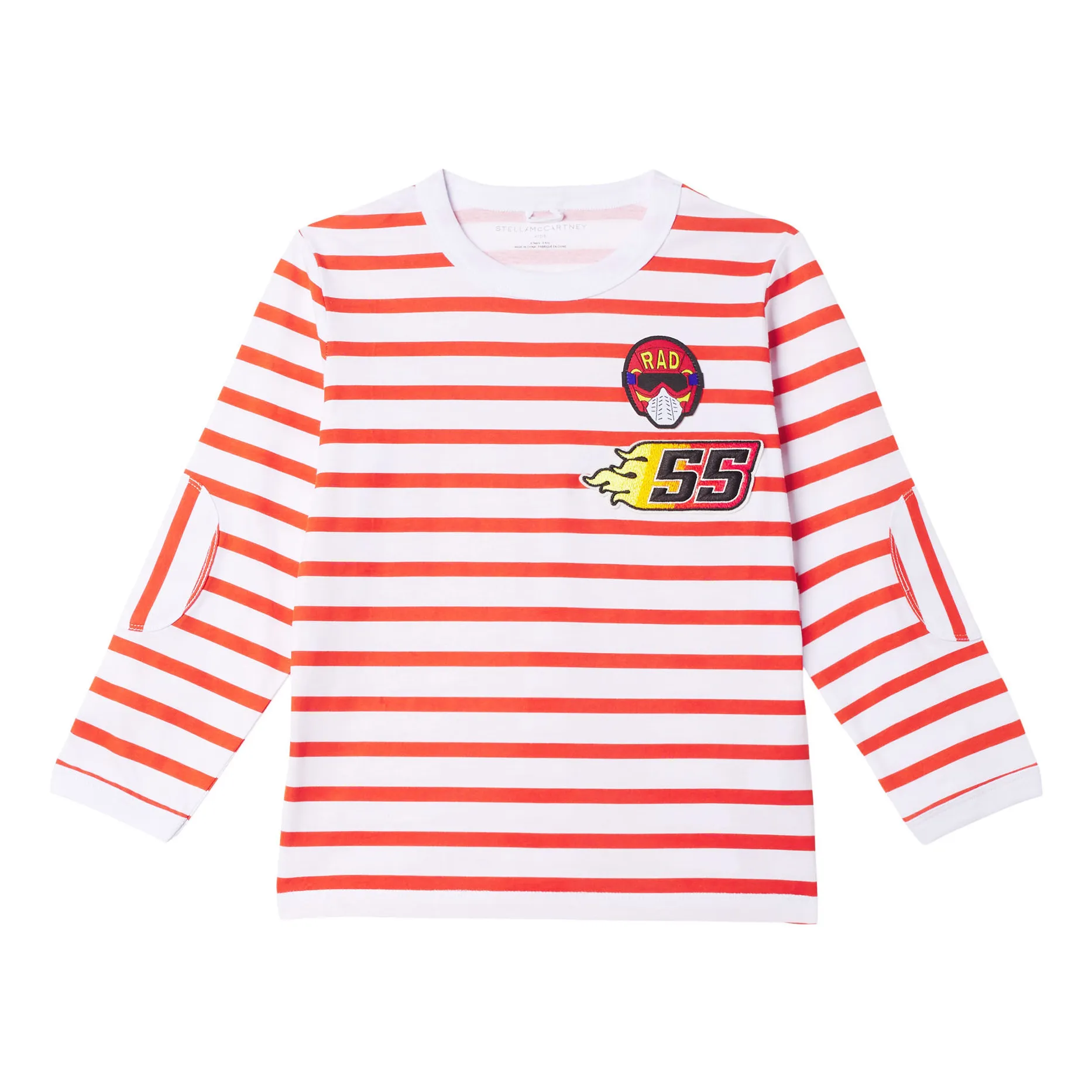 Stella Mccartney Kids White Organic Cotton Motocross Striped T-Shirt