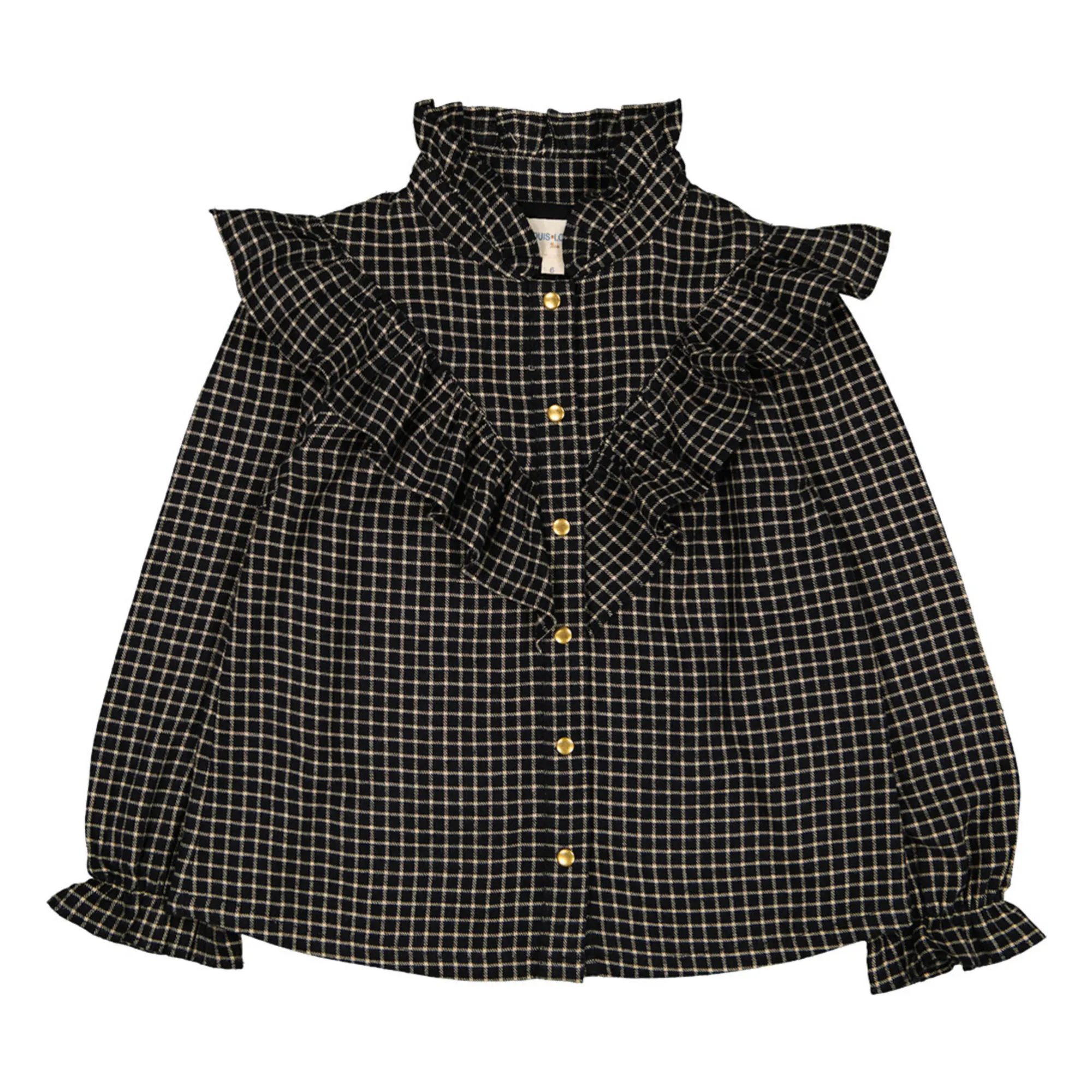 Louis Louise Black Checked Fig Blouse