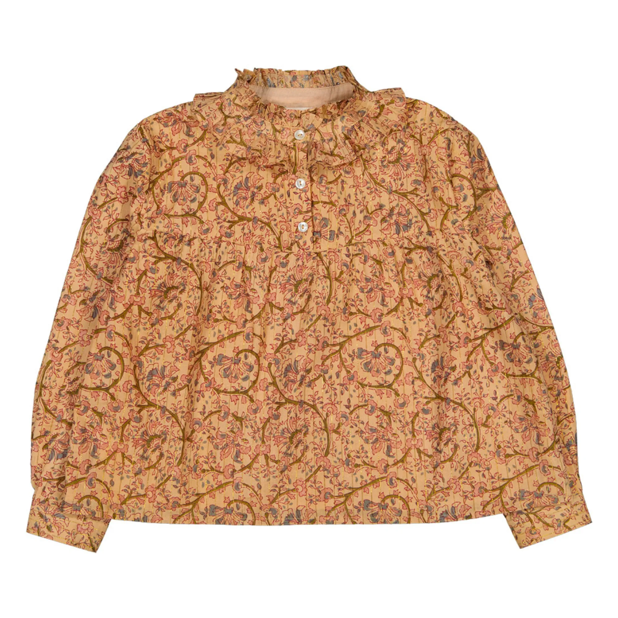 Louis Louise Beige Prudence Sparkly Floral Blouse