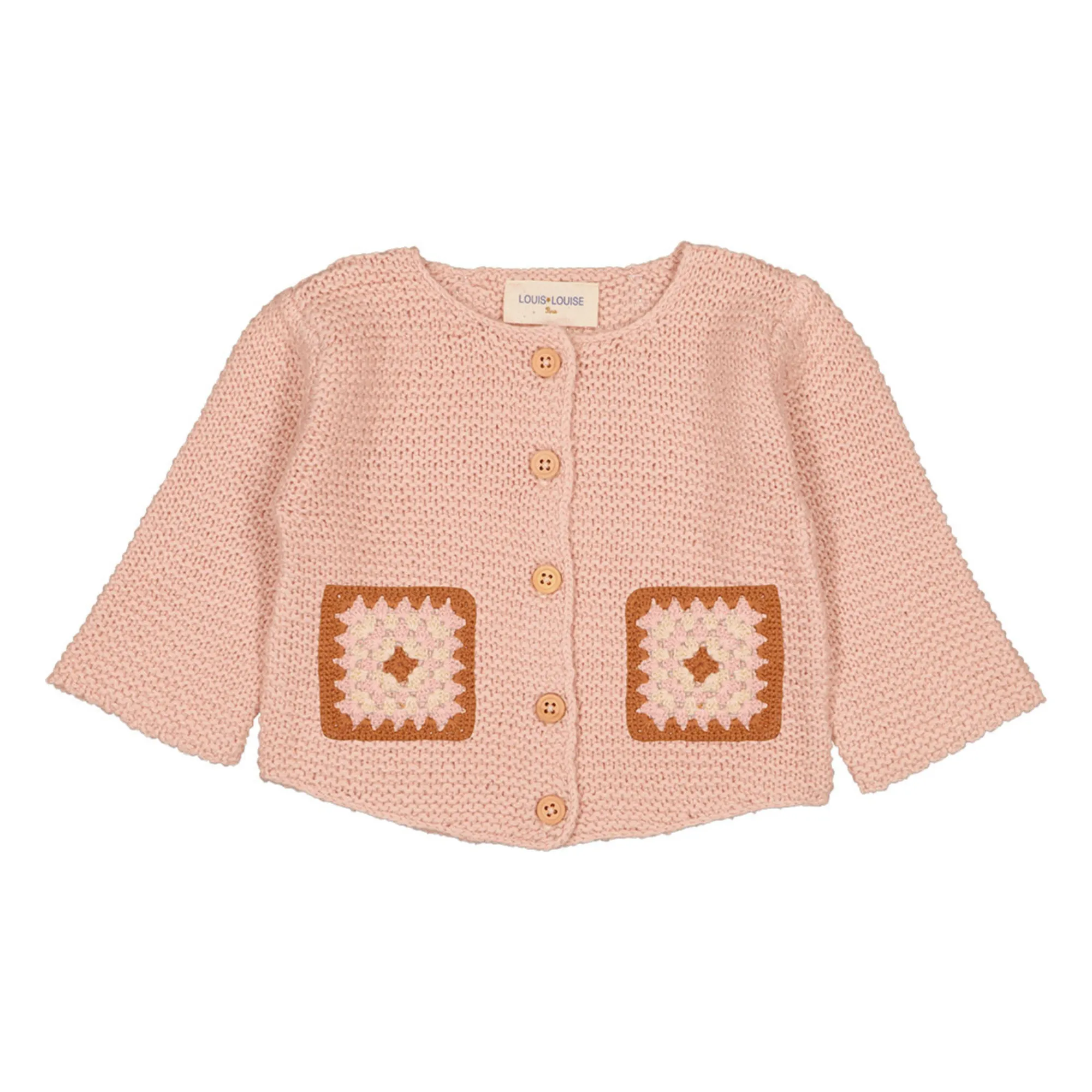Louis Louise Pale Pink Cathy Cotton And Wool Baby Cardigan