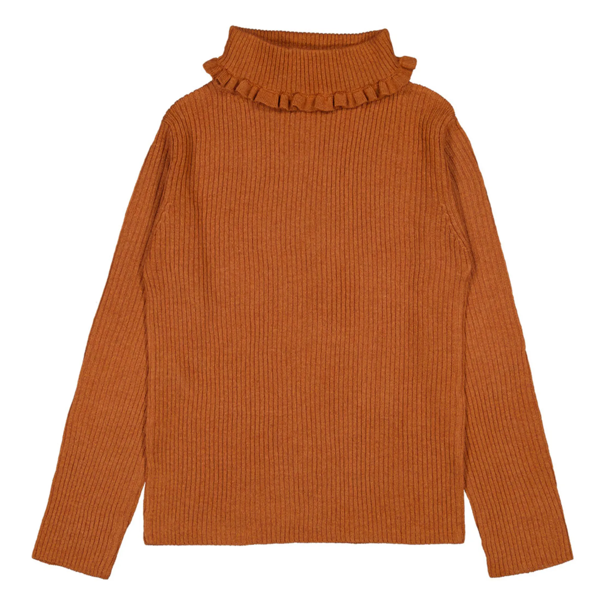 Louis Louise Caramel Aline Ribbed Cotton And Wool Jumper