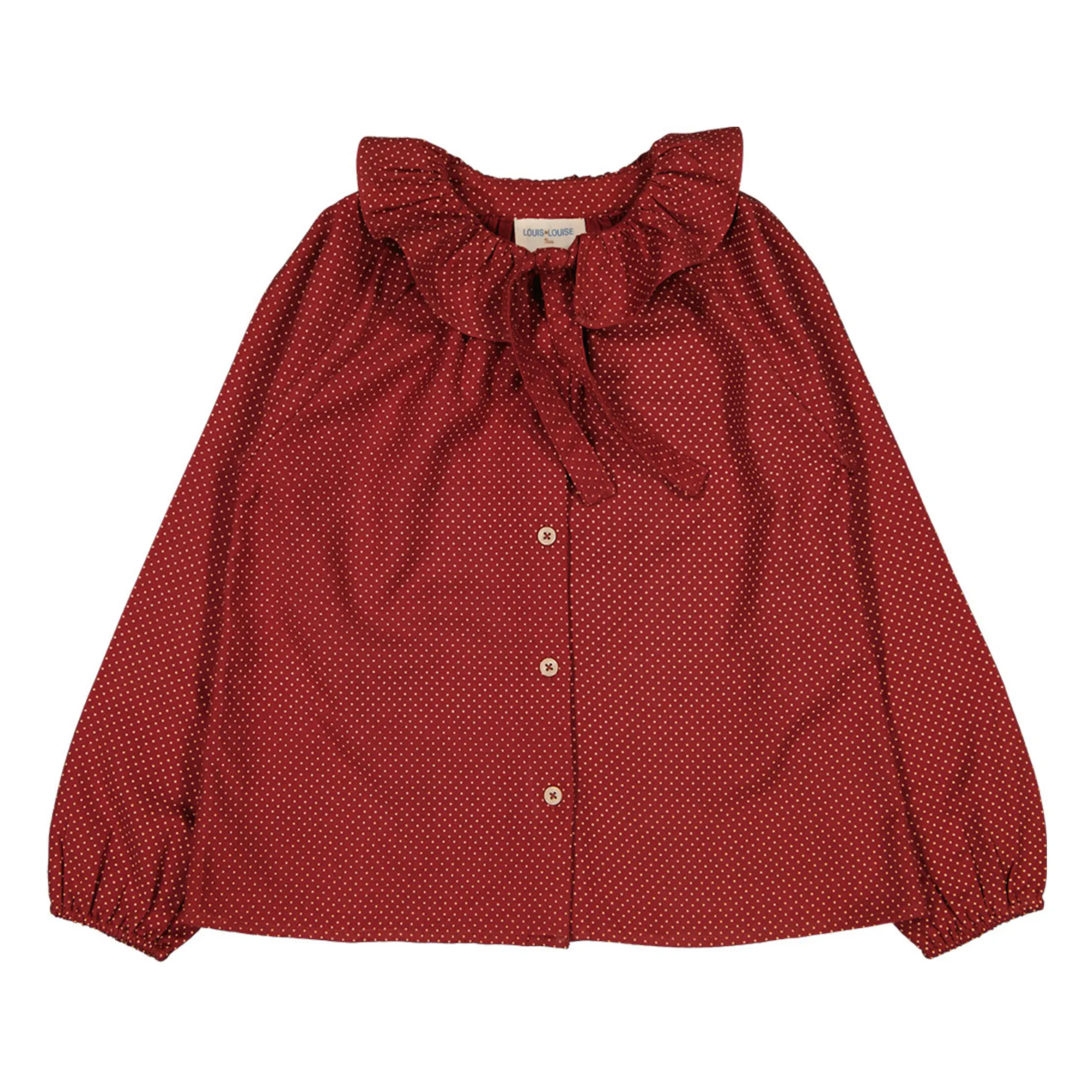 Louis Louise Burgundy Angele Polka Dot Blouse