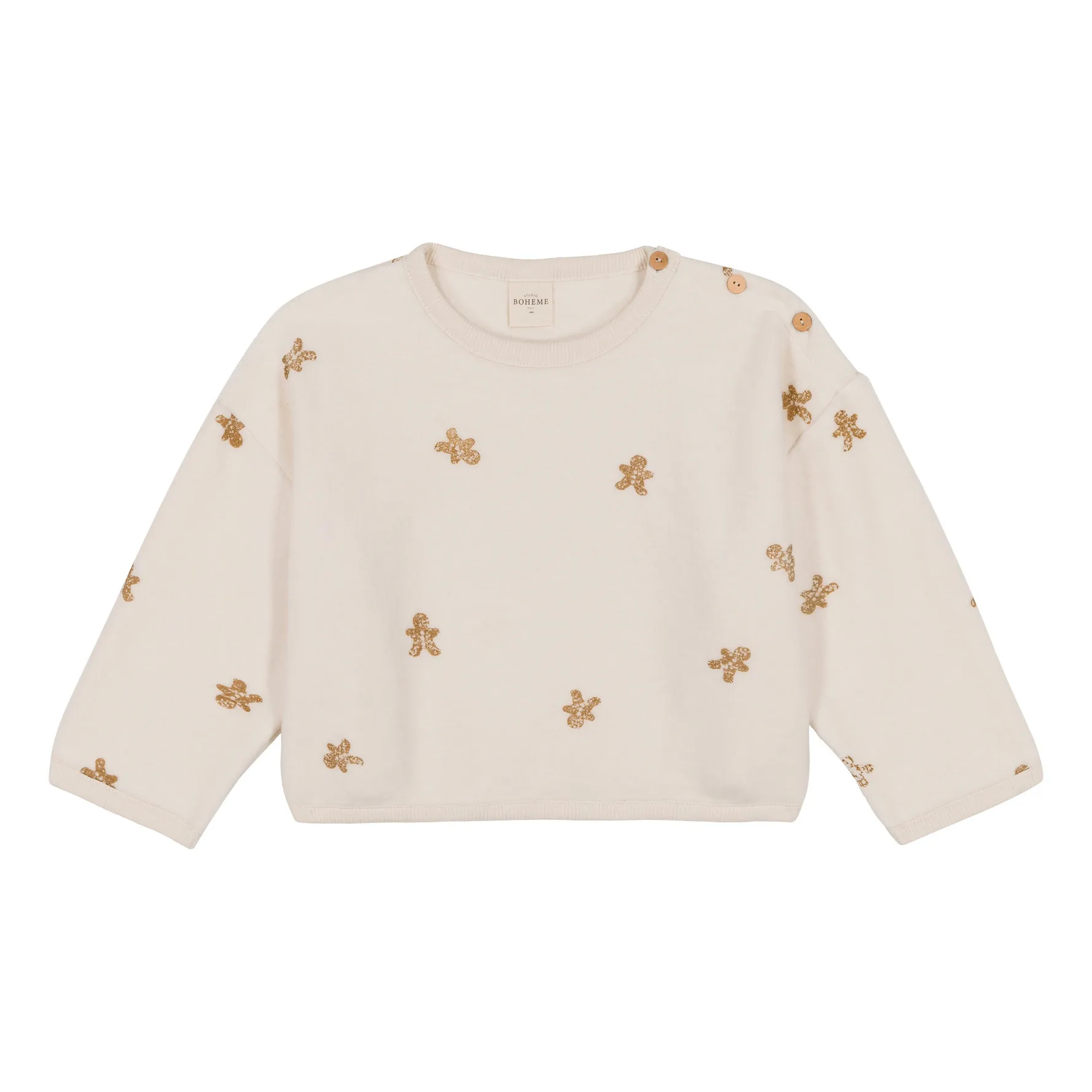 Studio Bohème - Organic Cotton Bear Sweatshirt - Exclusive Christmas Capsule  - - Ecru | Smallable