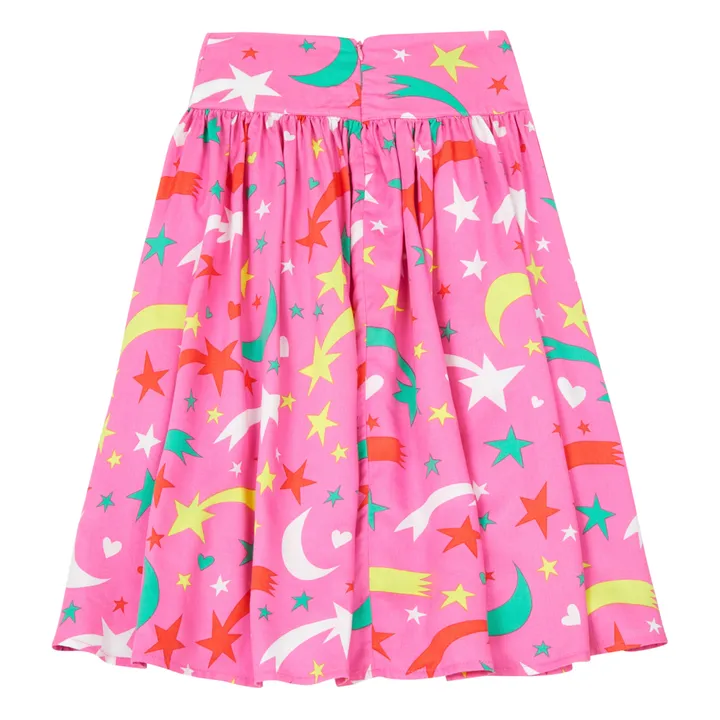 Falda de tencel con estampado de estrellas | Rosa- Imagen del producto n°2