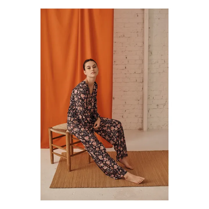 Pyjamaoberteil aus recyceltem Polyester Lorie - Damenkollektion  | Anthrazit- Produktbild Nr. 4