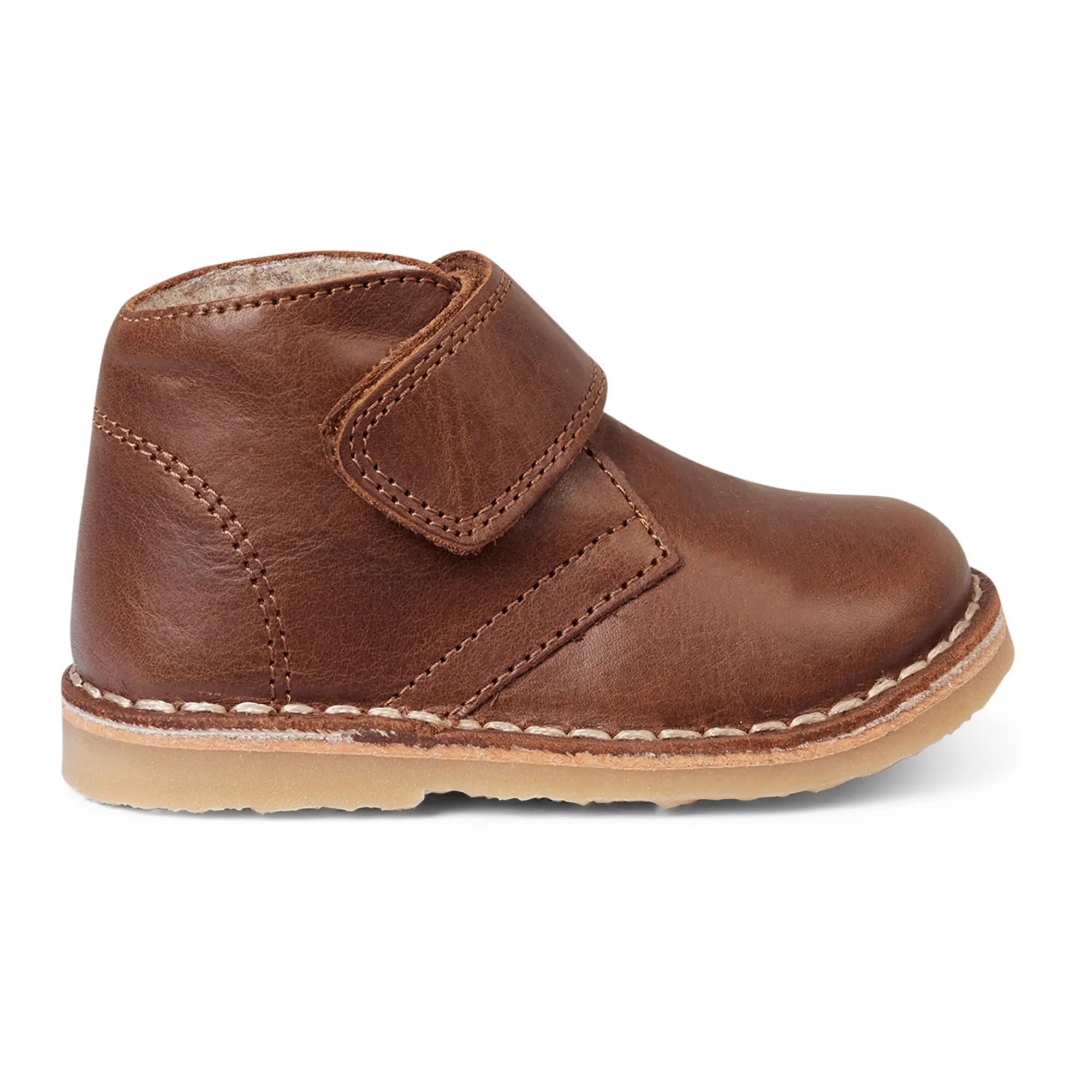 Petit Nord Brown Desert Winter Fleece Lined Velcro Boots
