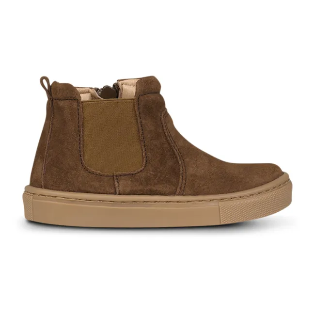 Chelsea Suede Sporty Boots | Brown