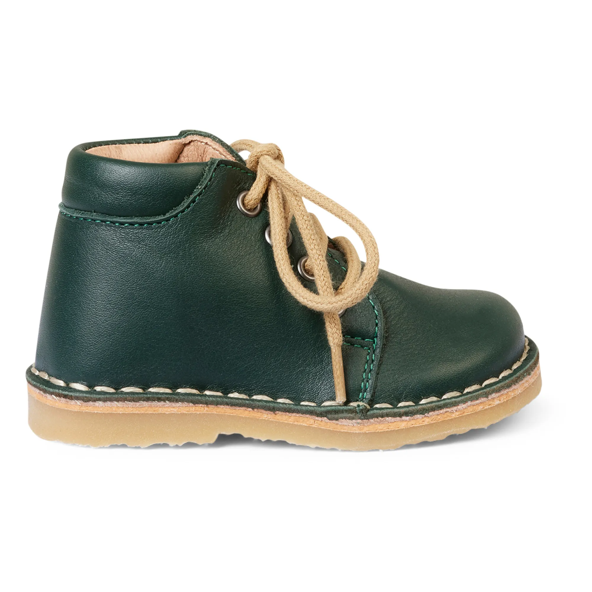 Petit Nord Dark Green Classic Lace-Up Boots