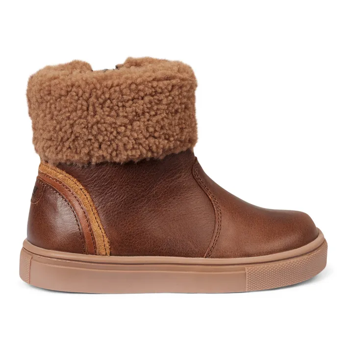 Winter Shearling Lined Chubby Boots | Brown- Product image n°0