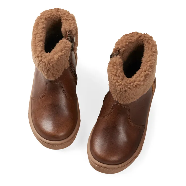 Winter Shearling Lined Chubby Boots | Brown- Product image n°2