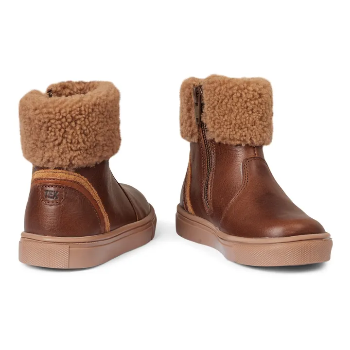 Winter Shearling Lined Chubby Boots | Brown- Product image n°3
