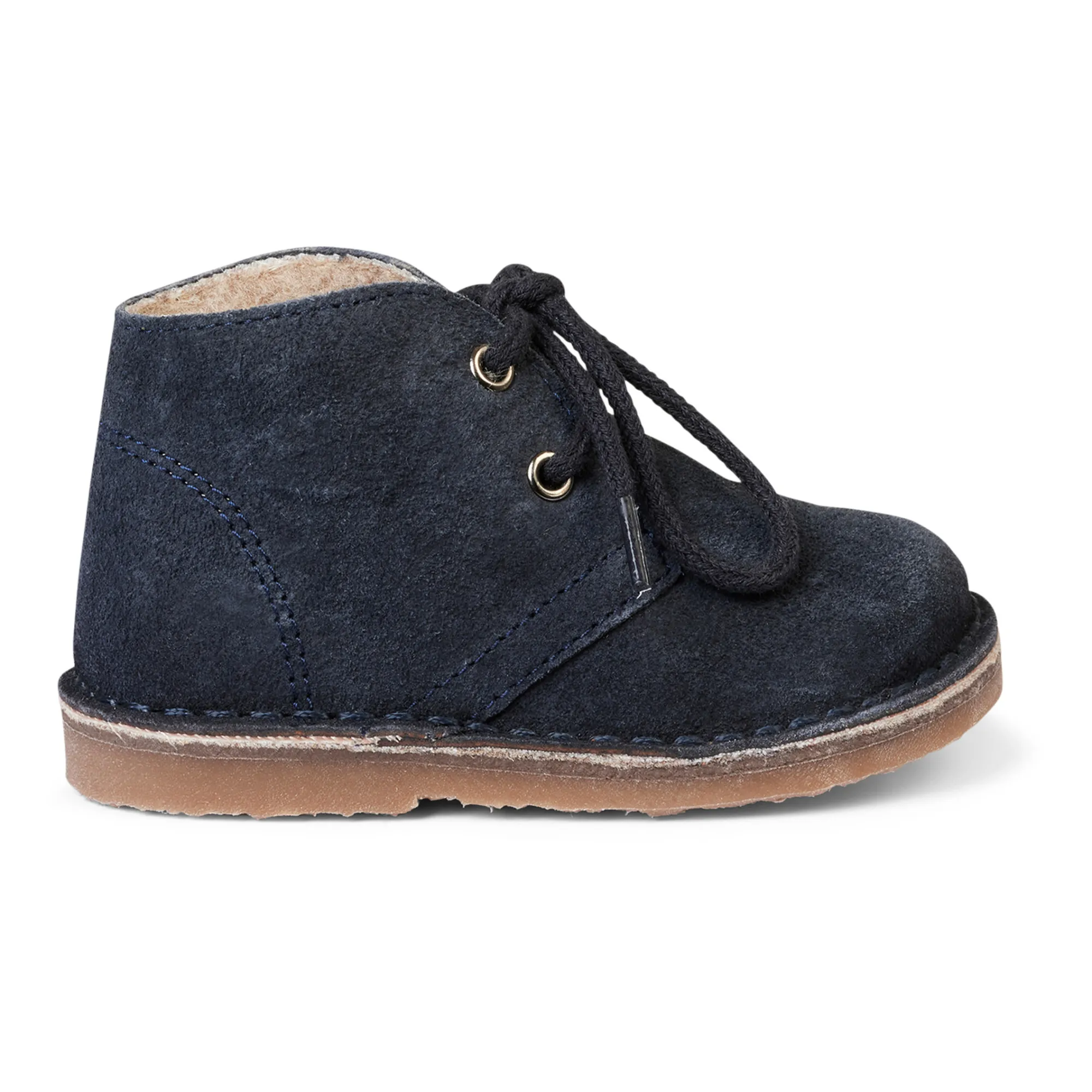 Petit Nord Navy Blue Winter Lace Fleece Lined Desert Boots