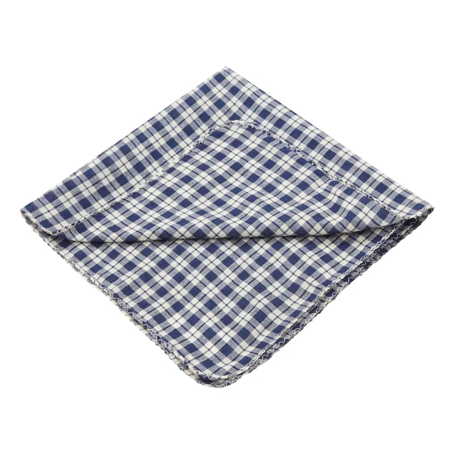 Serviettes de table Lombarde en coton - Set de 4 | Bleu marine