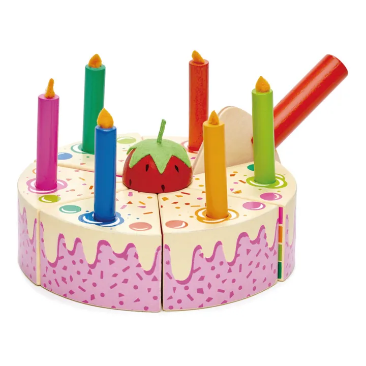 Tarta de cumpleaños de madera arco iris- Imagen del producto n°3