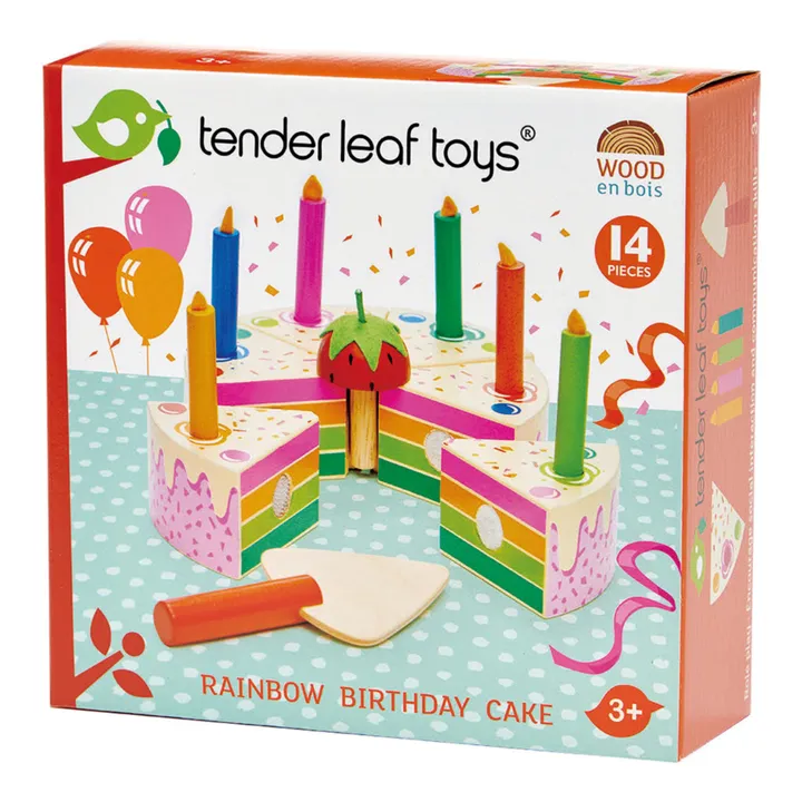 Tarta de cumpleaños de madera arco iris- Imagen del producto n°4