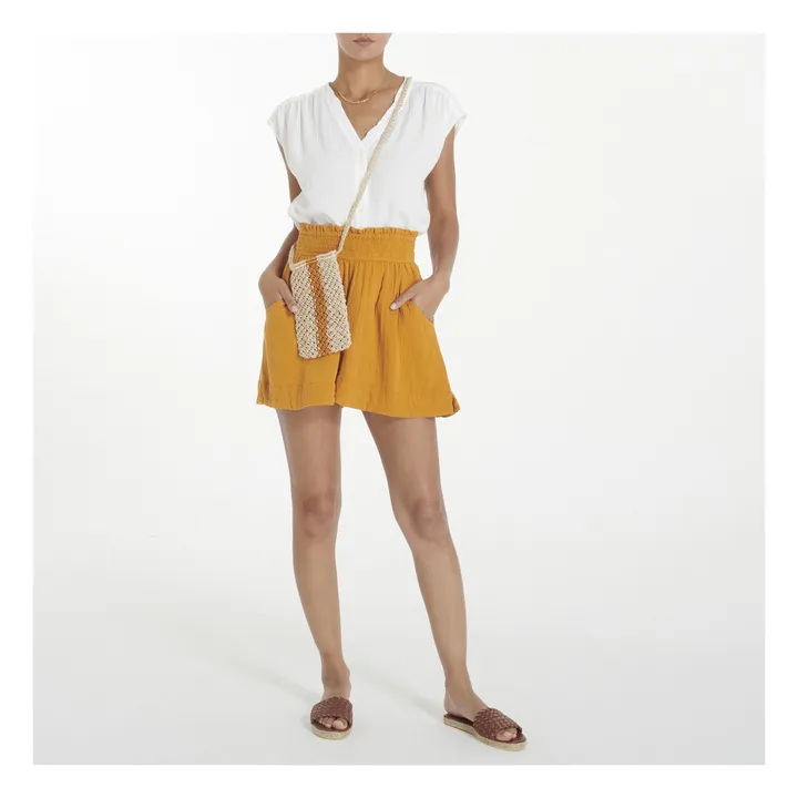 Pantalones cortos de gasa de algodón Adrian | Naranja- Imagen del producto n°1
