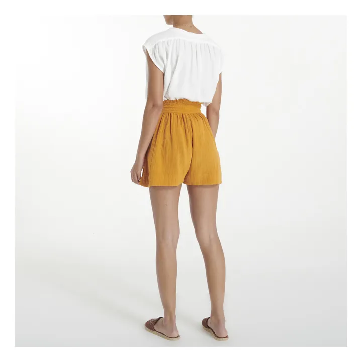 Pantalones cortos de gasa de algodón Adrian | Naranja- Imagen del producto n°2