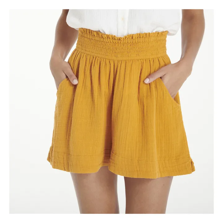 Pantalones cortos de gasa de algodón Adrian | Naranja- Imagen del producto n°3