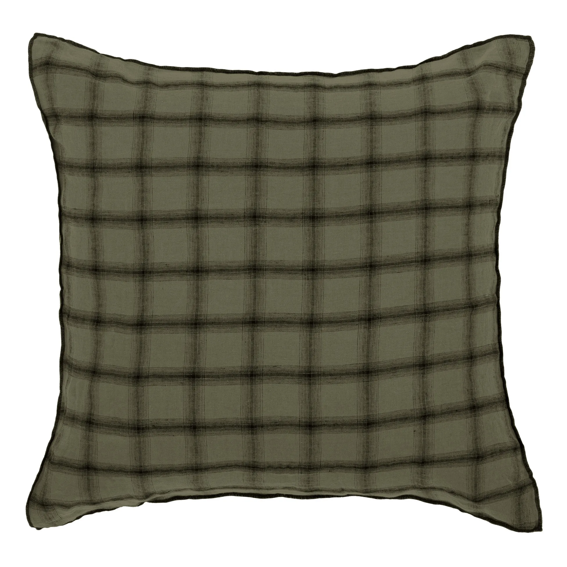 Le Monde Sauvage Khaki Highlands Washed Linen Pillowcase