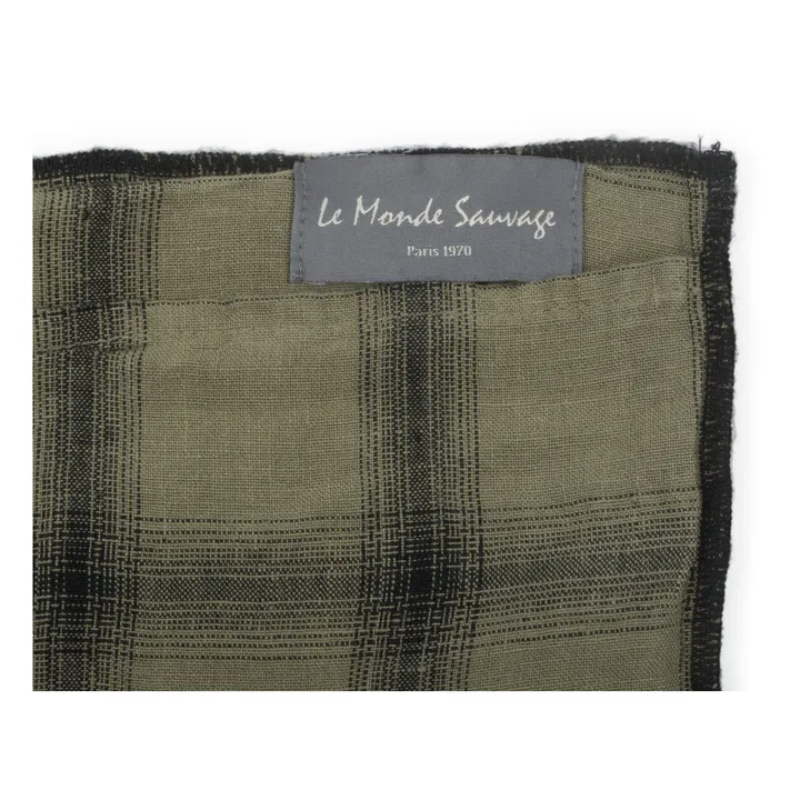 Federa da guanciale, modello: Highlands, in lino lavato | Verde militare- Immagine del prodotto n°1