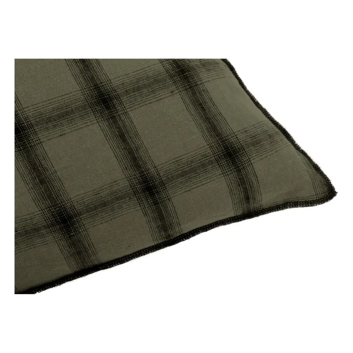 Federa da guanciale, modello: Highlands, in lino lavato | Verde militare- Immagine del prodotto n°3