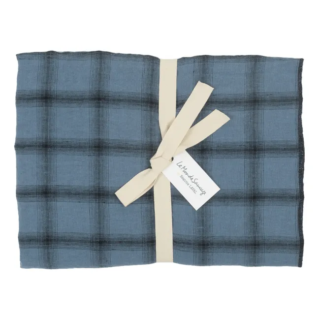 Funda de almohada de lino lavado Highlands | Azul Noche