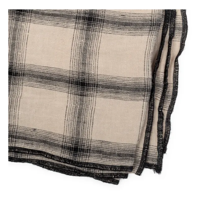Nappe Highlands à carreaux en lin lavé | Beige rosé