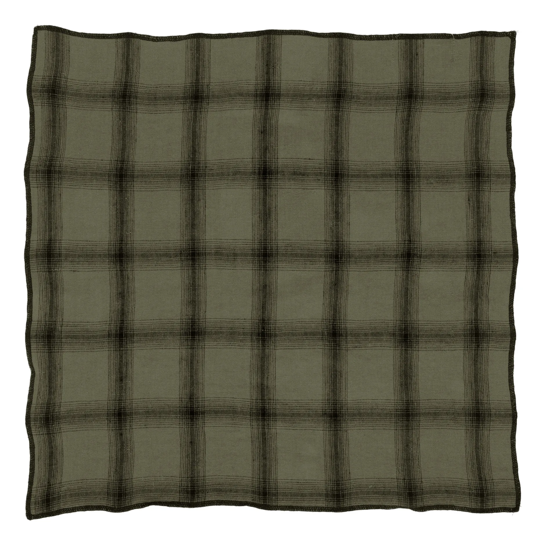 Serviettes de table Highlands en lin lavé - Set de 4 | Vert kaki- Image produit n°1