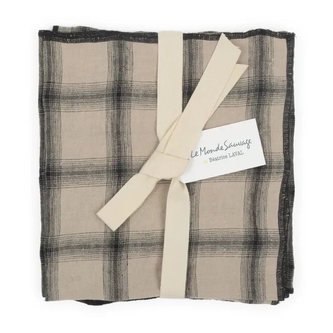 Servilletas de lino lavado Highlands - Juego de 4 | Beige rosado