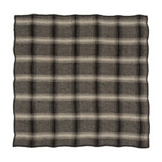 Serviette Highlands aus gewaschenem Leinen - 4er-Pack | Dunkelgrau