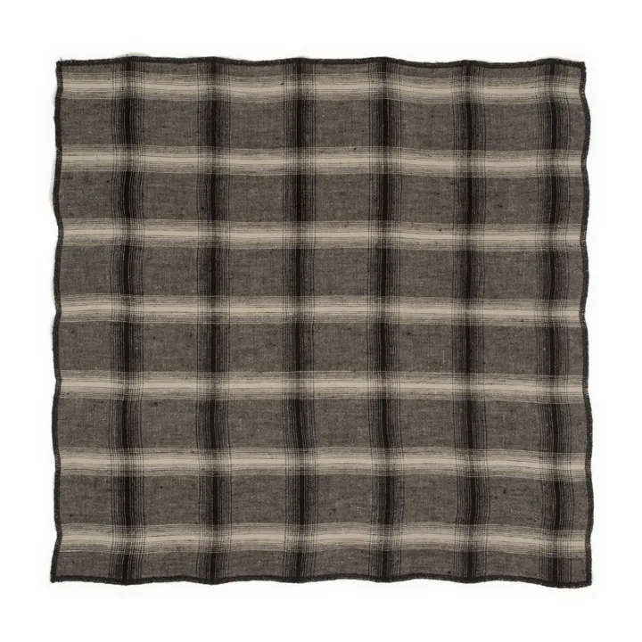 Serviettes de table Highlands en lin lavé - Set de 4 | Gris foncé- Image produit n°1