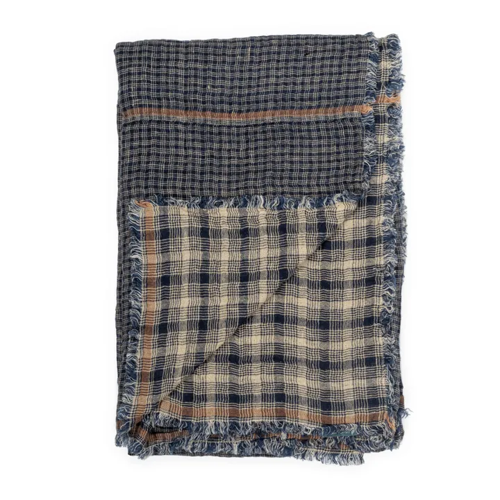 Inverness Waffle Linen Blanket | Navy blue- Product image n°0