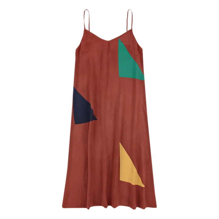 Kleid mit Trägern Viskose Ecovero - Damenkollektion  | Rostfarben- Produktbild Nr. 0