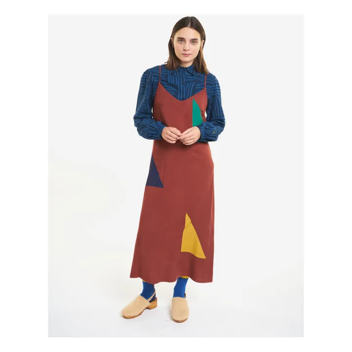 Kleid mit Trägern Viskose Ecovero - Damenkollektion  | Rostfarben- Produktbild Nr. 3