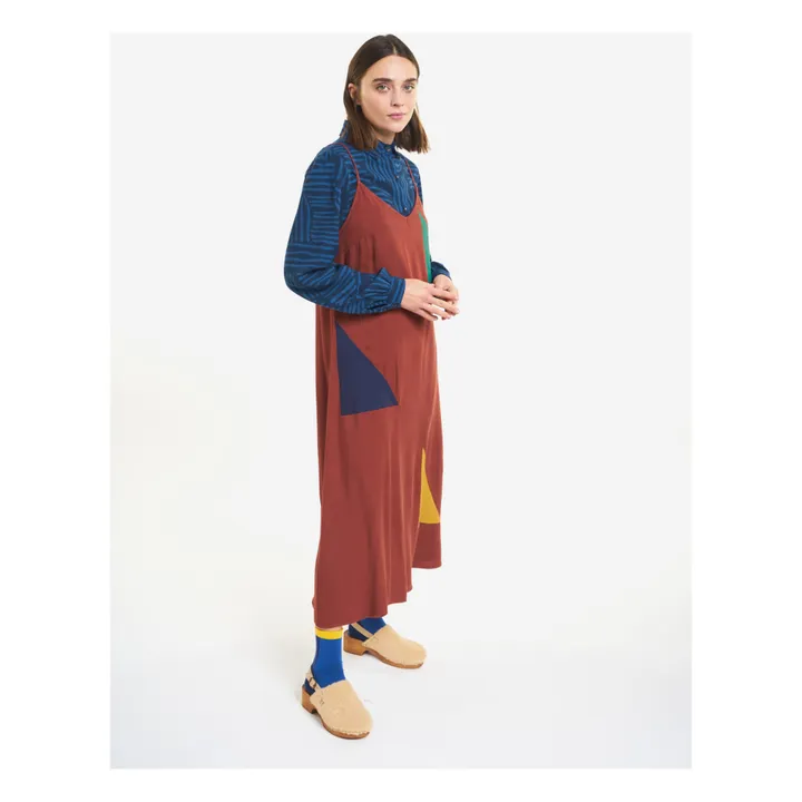 Kleid mit Trägern Viskose Ecovero - Damenkollektion  | Rostfarben- Produktbild Nr. 4