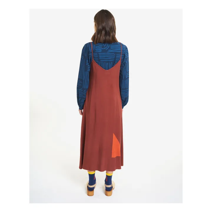 Kleid mit Trägern Viskose Ecovero - Damenkollektion  | Rostfarben- Produktbild Nr. 5