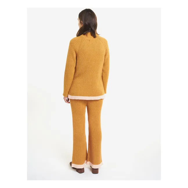 Pantalon Tricot Côtelé - Collection Femme  | Ocre
