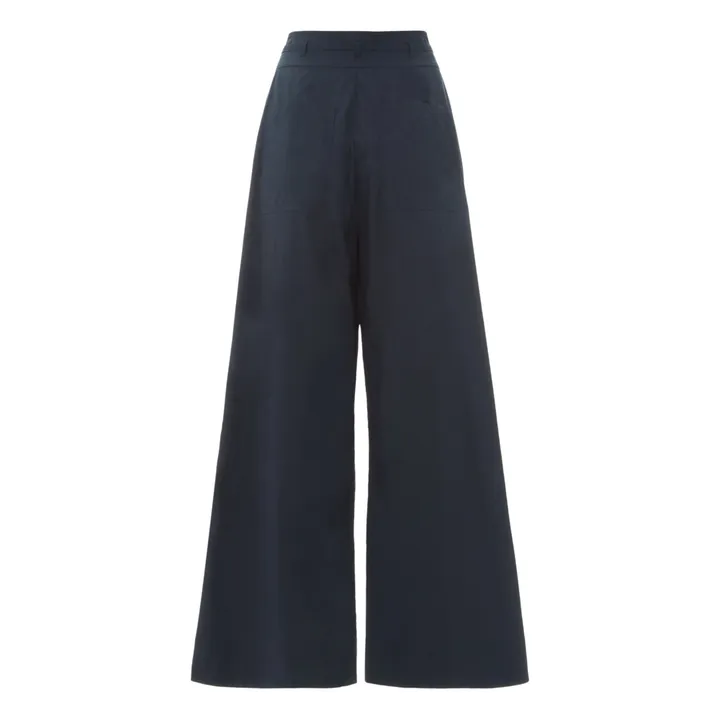 Zada Poplin Trousers | Navy blue- Product image n°1