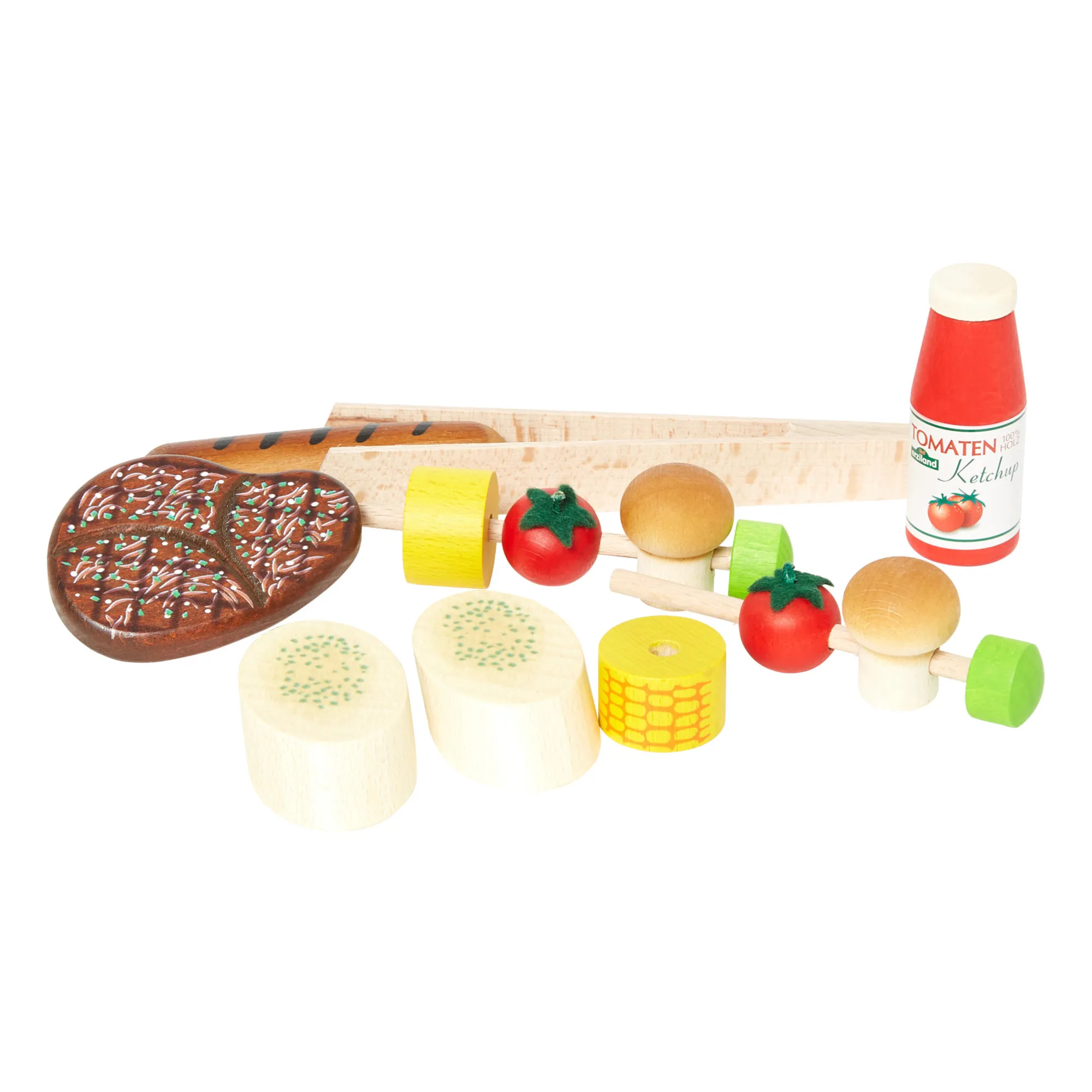 Erzi Multicoloured Wooden Barbecue Toy Set - 14 Pieces