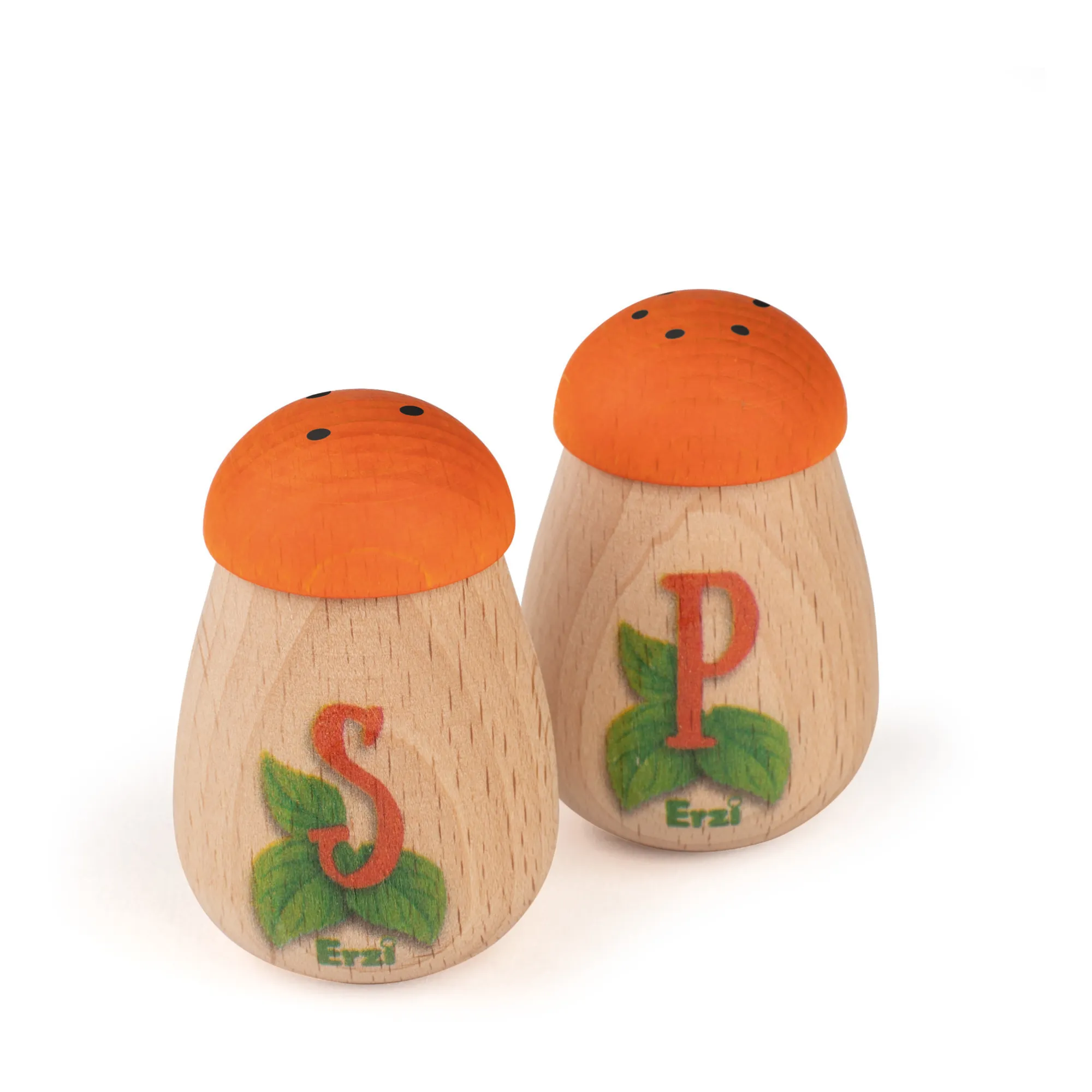 Erzi Multicoloured Wooden Toy Salt & Pepper Shakers